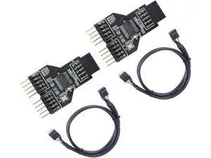 9 Pin USB Header Female 1 to 2 Male Board 9-Pin USB HUB USB 2.0 9 Pin Connector Adapter for RGB Splitter with 30cm 60cm Cable (with 30cm Cable,2 PCS) 9 Pin USB Header Female 1 to 2 Male Board 9-Pin USB HUB USB 2.0 9 Pin Connector Adapter for RGB Splitter with 30cm 60cm Cable (with 30cm Cable,2 PCS)