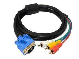 VGA to RCA Cable,VGA Male Plug 15 Pin to 3 RCA Audio AV Cable Adapter for HDTV PC DVD Display Cable Converter -5ft/1.5m VGA to RCA Cable,VGA Male Plug 15 Pin to 3 RCA Audio AV Cable Adapter for HDTV PC DVD Display Cable Converter -5ft/1.5m