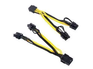 BGNing 2 Pack 8pin to Dual PCIe 8 Pin (6+2) Graphics Card PCI-E Cable Power Splitter Cable GPU/CPU 18AWG Wire 15cm BGNing 2 Pack 8pin to Dual PCIe 8 Pin (6+2) Graphics Card PCI-E Cable Power Splitter Cable GPU/CPU 18AWG Wire 15cm