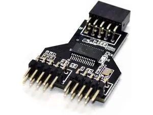 9 Pin USB Header Female 1 to 2 Male Board 9-Pin USB HUB USB 2.0 9 Pin Connector Adapter for RGB Splitter with 30cm 60cm Cable (No Cable,1 PCS) 9 Pin USB Header Female 1 to 2 Male Board 9-Pin USB HUB USB 2.0 9 Pin Connector Adapter for RGB Splitter with 30cm 60cm Cable (No Cable,1 PCS)