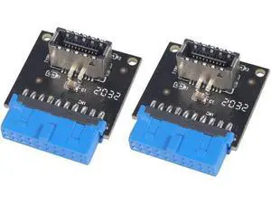 USB 3.1 Front Panel Socket to USB 3.0 20Pin Header Male Extension Cable Adapter for Motherboard Card 20P USB to Type-E Connector (2 Pcs) USB 3.1 Front Panel Socket to USB 3.0 20Pin Header Male Extension Cable Adapter for Motherboard Card 20P USB to Type-E Connector (2 Pcs)