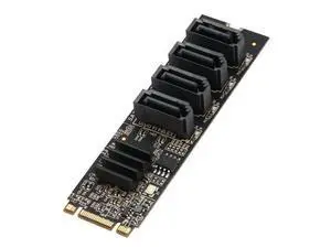 M.2 NVMe to 4 SATA Adapter Controller Card, Internal 4 Port Non-RAID SATA III 6GB/s M.2 NVMe Adapter Card for Desktop PC Support SSD and HDD Hard Disk Drive M.2 NVMe to 4 SATA Adapter Controller Card, Internal 4 Port Non-RAID SATA III 6GB/s M.2 NVMe Adapter Card for Desktop PC Support SSD and HDD Hard Disk Drive