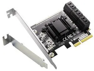 SATA Card 6 Port, 6Gbps SATA iii Controller PCI-e Express 4x Expansion Card ASM1166 Chipset, Support 6*SATA 3.0 Devices SATA Card 6 Port, 6Gbps SATA iii Controller PCI-e Express 4x Expansion Card ASM1166 Chipset, Support 6*SATA 3.0 Devices