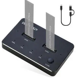 M.2 NVMe Duplicator, Dual-Bay Offline Clone NVME SSD Cloner Docking Station, USB3.2 Gen2 10Gbps USB-C M.2 Cloner for SSD Size 2230/2242/2260/2280/22110 mm M.2 NVMe Duplicator, Dual-Bay Offline Clone NVME SSD Cloner Docking Station, USB3.2 Gen2 10Gbps USB-C M.2 Cloner for SSD Size 2230/2242/2260/2280/22110 mm