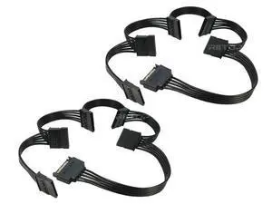 SATA Power Cable Splitter Adpater 600mm (2Pack), RIITOP 5x 15pin Serial ATA Power Cable Splitter 1 to 5, Black SATA Power Cable Splitter Adpater 600mm (2Pack), RIITOP 5x 15pin Serial ATA Power Cable Splitter 1 to 5, Black