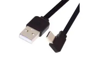 USB 2.0 Type-A Male to USB-C Type-C Male Flat Slim FPC 90 Degree Angled Data Cable for FPV & Disk & Phone 13cm USB 2.0 Type-A Male to USB-C Type-C Male Flat Slim FPC 90 Degree Angled Data Cable for FPV & Disk & Phone 13cm