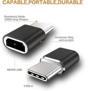 USB Type C Adapter (4-Pack), Micro USB Female to USB C Male Fast Charging Connector for Galaxy S20 S10 S9 S8 Plus,Note 9 8,A10 A20 A51,LG V35 V30 G7 G6,USB C Charger (Black) USB Type C Adapter (4-Pack), Micro USB Female to USB C Male Fast Charging Connector for Galaxy S20 S10 S9 S8 Plus,Note 9 8,A10 A20 A51,LG V35 V30 G7 G6,USB C Charger (Black)