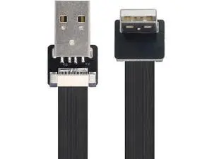 USB 2.0 Type-A Male to USB 2.0 Type-A Male Data Flat Slim FPC Cable 90 Degree Up Angled for FPV & Disk & Scanner & Printer 50CM USB 2.0 Type-A Male to USB 2.0 Type-A Male Data Flat Slim FPC Cable 90 Degree Up Angled for FPV & Disk & Scanner & Printer 50CM