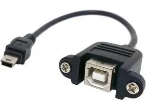 Mini USB 5pin Male to USB B Female Panel Mount Type Cable 20cm with Screws Mini USB 5pin Male to USB B Female Panel Mount Type Cable 20cm with Screws