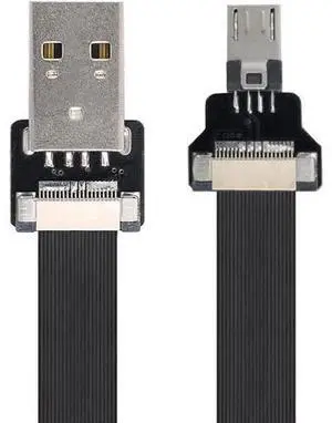 Type-A USB 2.0 Male to Micro USB 5Pin Male Data Flat Slim FPC Cable 20CM for FPV & Disk & Phone Type-A USB 2.0 Male to Micro USB 5Pin Male Data Flat Slim FPC Cable 20CM for FPV & Disk & Phone