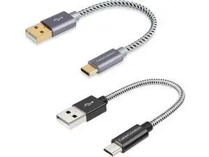 Bundle 2 Items: CableCreation Braided Short USB C Cable Buddle with Short Micro USB Cable for Charging and Data Sync Bundle 2 Items: CableCreation Braided Short USB C Cable Buddle with Short Micro USB Cable for Charging and Data Sync
