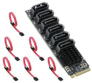 M.2 NVMe to SATA 3.0 Adapter Card, M.2 M EKY PCIE3.0 to SATA 6 Port Adapter Card, ASM1166 6Gbps , Come with 6x SATA3.0 Cable M.2 NVMe to SATA 3.0 Adapter Card, M.2 M EKY PCIE3.0 to SATA 6 Port Adapter Card, ASM1166 6Gbps , Come with 6x SATA3.0 Cable