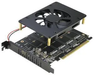 Quad M.2 NVME SSD to PCI-E 4.0 X16 Adapter Card, High Speed 4x32Gbps Soft Raid Card with Individual LED Indicator Support 2230 2242 2260 2280 M Key M.2 NVME SSD ((PCI-e Bifurcation Required)) Quad M.2 NVME SSD to PCI-E 4.0 X16 Adapter Card, High Speed 4x32Gbps Soft Raid Card with Individual LED Indicator Support 2230 2242 2260 2280 M Key M.2 NVME SSD ((PCI-e Bifurcation Required))
