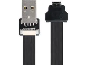 Type-A USB 2.0 Male to Micro USB 5Pin Male Downward Angled 90 Degree Data Flat Slim FPC Cable 50CM for FPV & Disk & Phone Type-A USB 2.0 Male to Micro USB 5Pin Male Downward Angled 90 Degree Data Flat Slim FPC Cable 50CM for FPV & Disk & Phone