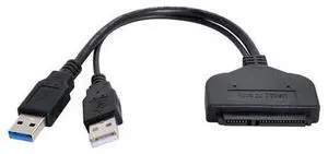 SATA to USB Cable USB 3.0 to 22 Pin 2.5" SATA Hard Disk Driver Adapter with Extral USB Power Cable SATA to USB Cable USB 3.0 to 22 Pin 2.5" SATA Hard Disk Driver Adapter with Extral USB Power Cable