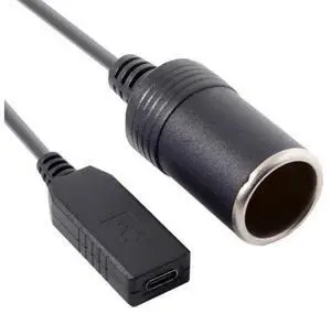 USB 3.1 Type C USB-C to Cigarette Lighter Plug Receptacle Cable 20V 65W Auto Interior Accessories USB 3.1 Type C USB-C to Cigarette Lighter Plug Receptacle Cable 20V 65W Auto Interior Accessories