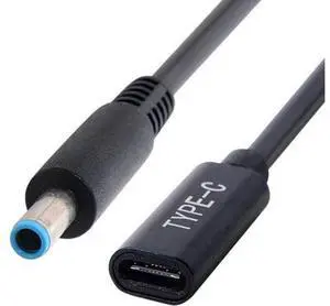 Type C USB-C Female Input to DC 4.5mmx3.0mm Cable fit for HP Laptop DC 19.5V Type C USB-C Female Input to DC 4.5mmx3.0mm Cable fit for HP Laptop DC 19.5V