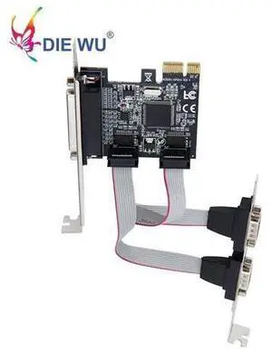 PCI-E to 2 DB9 RS232 Serial Ports + 1 DB25 Parallel LPT Port Adapter Card for Desktops Computer Components for ASIX TXB070 PCI-E to 2 DB9 RS232 Serial Ports + 1 DB25 Parallel LPT Port Adapter Card for Desktops Computer Components for ASIX TXB070