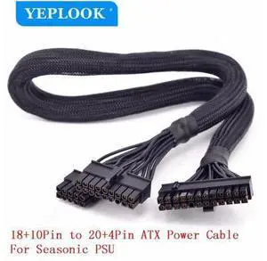 18Pin+10Pin to 24Pin 20+4Pin Power Supply Cable Sleeved 60CM For Seasonic SS-660XP2 SS-760XP2 SS-860XP2 SS-1050XP3 SS-1200XP3 18Pin+10Pin to 24Pin 20+4Pin Power Supply Cable Sleeved 60CM For Seasonic SS-660XP2 SS-760XP2 SS-860XP2 SS-1050XP3 SS-1200XP3