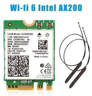 WiFi 6 Dual Band 3000Mbps Wireless Card For Intel AX200 M.2 Bluetooth 5.0 2.4G/5Ghz 802.11ac/ax AX200NGW Wi-fi Adapter Antenna WiFi 6 Dual Band 3000Mbps Wireless Card For Intel AX200 M.2 Bluetooth 5.0 2.4G/5Ghz 802.11ac/ax AX200NGW Wi-fi Adapter Antenna
