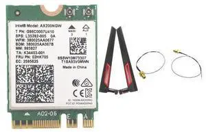 With AC88U 8dbi Antennas set + Wireless Intel Wi-Fi AX200 Bluetooth 5.0 802.11ax/ac MU-MIMO 2x2 Wifi NGFF Card AX200NGW With AC88U 8dbi Antennas set + Wireless Intel Wi-Fi AX200 Bluetooth 5.0 802.11ax/ac MU-MIMO 2x2 Wifi NGFF Card AX200NGW