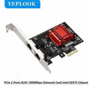 PCIe x1 Dual RJ45 Gigabit Network Card 10/100/1000Mbps Wired Ethernet Lan Adapter Chipset Intel 82575/82576 for Desktop Server PCIe x1 Dual RJ45 Gigabit Network Card 10/100/1000Mbps Wired Ethernet Lan Adapter Chipset Intel 82575/82576 for Desktop Server