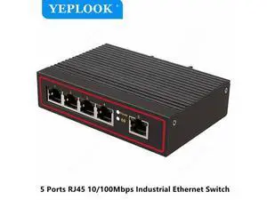 5 Ports RJ45 10/100Mbps Industrial Ethernet Switch Network Switch Signal Strengthen DIN Rail Type Support DC 5V-58V 5 Ports RJ45 10/100Mbps Industrial Ethernet Switch Network Switch Signal Strengthen DIN Rail Type Support DC 5V-58V