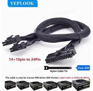 14pin+10Pin to 24Pin 20+4Pin Power Supply Cable Sleeved For Corsair Old Version RM Series RM1000 RM850 RM750 RM650 RM550 RM450 14pin+10Pin to 24Pin 20+4Pin Power Supply Cable Sleeved For Corsair Old Version RM Series RM1000 RM850 RM750 RM650 RM550 RM450