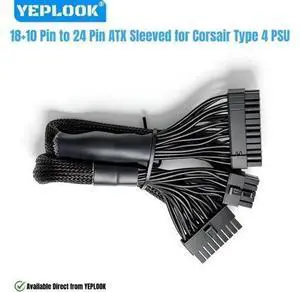 18+10Pin to 24Pin ATX Main Motherboard Power Cable for Corsair Type 4 HX-i Platinum (2022) PSUs, for HX1500i, HX1200i, HX1000i Modular Powers PSUs, 18AWG Sleeved Net 60CM/23.62 inch/1.97ft. 18+10Pin to 24Pin ATX Main Motherboard Power Cable for Corsair Type 4 HX-i Platinum (2022) PSUs, for HX1500i, HX1200i, HX1000i Modular Powers PSUs, 18AWG Sleeved Net 60CM/23.62 inch/1.97ft.