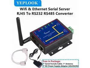WiFi RJ45 Ethernet to RS232 RS485 Serial Server Converter 2.4GHz Support WatchDog Modbus Gateway TCP/UDP/HTTP IP P2P Chipset MTK WiFi RJ45 Ethernet to RS232 RS485 Serial Server Converter 2.4GHz Support WatchDog Modbus Gateway TCP/UDP/HTTP IP P2P Chipset MTK