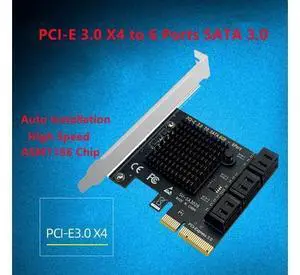 SATA PCI e Adapter 6 Ports SATA 3.0 to PCI Express x4 Expansion Card SATA3.0 PCIe PCI-e SATA Controller for HDD ASMedia ASM1166 SATA PCI e Adapter 6 Ports SATA 3.0 to PCI Express x4 Expansion Card SATA3.0 PCIe PCI-e SATA Controller for HDD ASMedia ASM1166
