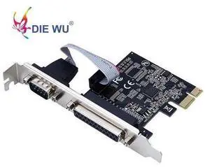 PCIe to 1 Serial 1 Parallel Riser card RS232 Serial & DB25 Printer Parallel port Expansion card with ASIX99100 chipset PCIe to 1 Serial 1 Parallel Riser card RS232 Serial & DB25 Printer Parallel port Expansion card with ASIX99100 chipset