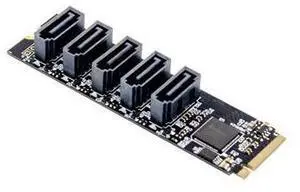 PCIE X2 M.2 Key M to SATA 3.0 5 Port Sata Expansion Card 6Gb/s JMB585 PCIE X2 M.2 Key M to SATA 3.0 5 Port Sata Expansion Card 6Gb/s JMB585
