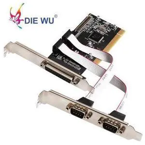 PCI Expansion Card Adapter Converter to Dual RS232 RS-232 Serial Ports COM & DB25 Printer Parallel Port LPT TXB087 PCI Expansion Card Adapter Converter to Dual RS232 RS-232 Serial Ports COM & DB25 Printer Parallel Port LPT TXB087