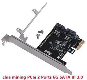 PCIe PCI Express to SATA3.0 2-Port SATA III 6G Controller Expansion Card Adapter For chia mining PCIe PCI Express to SATA3.0 2-Port SATA III 6G Controller Expansion Card Adapter For chia mining