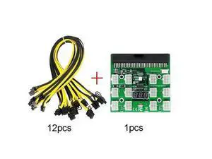 PSU/GPU Power Adapter Breakout Board 12V Ethereum ETH ZEC Devices Mining Power Supply 12pcs 18AWG PCI-E 6Pin To 6+2Pin Cables 50cm PSU/GPU Power Adapter Breakout Board 12V Ethereum ETH ZEC Devices Mining Power Supply 12pcs 18AWG PCI-E 6Pin To 6+2Pin Cables 50cm