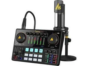 MAONO Podcast Equipment Bundle with Audio Interface and XLR Condenser Microphone, MaonoCaster with 48V Phantom Power, Bluetooth for Podcast, Streaming, Voice Over, Youtube, PC, Guitar (AME2A) MAONO Podcast Equipment Bundle with Audio Interface and XLR Condenser Microphone, MaonoCaster with 48V Phantom Power, Bluetooth for Podcast, Streaming, Voice Over, Youtube, PC, Guitar (AME2A)