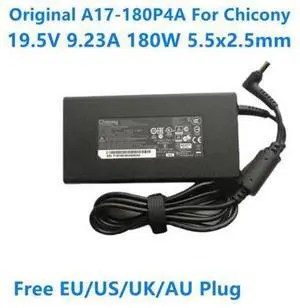 Chicony 19.5V 9.23A 180W Charger A17-180P4A AC Power Adapter For CLEVO P950HR N850HP6 MSI GS63VR GE72VR GS65 A15-180P1A Chicony 19.5V 9.23A 180W Charger A17-180P4A AC Power Adapter For CLEVO P950HR N850HP6 MSI GS63VR GE72VR GS65 A15-180P1A
