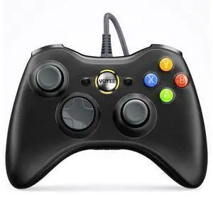 VOYEE PC Controller, Wired Controller Compatible with Microsoft Xbox 360 & Slim/PC Windows 10/8/7, with Upgraded Joystick, Double Shock | Enhanced (Gray) VOYEE PC Controller, Wired Controller Compatible with Microsoft Xbox 360 & Slim/PC Windows 10/8/7, with Upgraded Joystick, Double Shock | Enhanced (Gray)