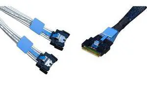 SlimSAS x8 to 2*MCIO x4,SFF-8654 74Pin to 2*SFF-TA-1016 38Pin,PCIe Gen5 Mini Cooledge IODouble Straight Cable 80CM(CBL-SAST-0953) SlimSAS x8 to 2*MCIO x4,SFF-8654 74Pin to 2*SFF-TA-1016 38Pin,PCIe Gen5 Mini Cooledge IODouble Straight Cable 80CM(CBL-SAST-0953)