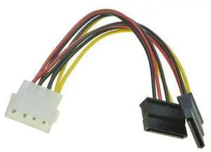 4Pin Molex Male 1 to 2 SATA Female Power Supply Extension Cable IDE Power Port to Dual 15 Pin SATA Y Splitter 4Pin Molex Male 1 to 2 SATA Female Power Supply Extension Cable IDE Power Port to Dual 15 Pin SATA Y Splitter