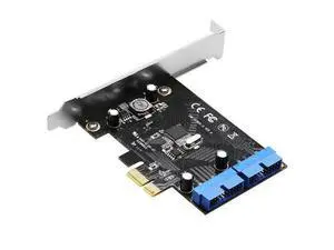 Super Speed PCI Express to Dual 20 Pin USB 3.0 Controller Card PCI-E X1 to 2 Ports USB 3.0 Header With Low Profile Bracket Super Speed PCI Express to Dual 20 Pin USB 3.0 Controller Card PCI-E X1 to 2 Ports USB 3.0 Header With Low Profile Bracket