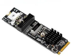 M.2 NVME MKEY to USB3.0 Adapter with 19 Pin Header and USB3.1 Type-E Connector M.2 NVME MKEY to USB3.0 Adapter with 19 Pin Header and USB3.1 Type-E Connector