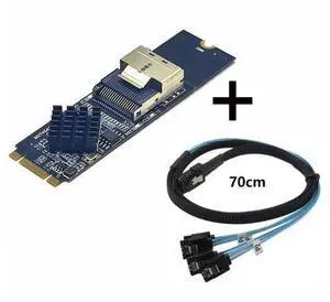 M.2 NVME to Mini SAS SFF-8087 Expansion Card Support 4 Port SATA3.0 6Gbps HDD SSD SATA Controller SFF8087 to M2 NVME Adapter(Card with Cable) M.2 NVME to Mini SAS SFF-8087 Expansion Card Support 4 Port SATA3.0 6Gbps HDD SSD SATA Controller SFF8087 to M2 NVME Adapter(Card with Cable)