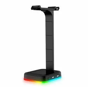 RGB Headphones Stand with 3.5mm AUX and 2 USB Ports, Headphone Holder for Gamers Gaming PC Accessories Desk RGB Headphones Stand with 3.5mm AUX and 2 USB Ports, Headphone Holder for Gamers Gaming PC Accessories Desk