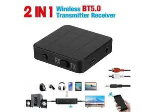 2 IN 1 Bluetooth 5.0 Transmitter Receiver Wireless Audio Aux 3.5mm Adapter USA 2 IN 1 Bluetooth 5.0 Transmitter Receiver Wireless Audio Aux 3.5mm Adapter USA