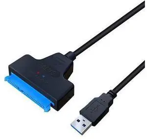 SATA to USB A Cable, USB 3.0 SATA I/II/III Hard Drive Adapter Cable for 2.5 inch SSD & HDD Optimized for SSD/HDD Data Transfer, Support UASP Black SATA to USB A Cable, USB 3.0 SATA I/II/III Hard Drive Adapter Cable for 2.5 inch SSD & HDD Optimized for SSD/HDD Data Transfer, Support UASP Black