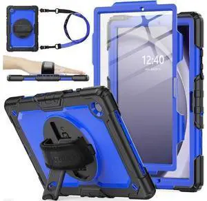 360° Hand Strap Shockproof Case for Galaxy Tab A9 Plus 11 inch, Blue+Black 360° Hand Strap Shockproof Case for Galaxy Tab A9 Plus 11 inch, Blue+Black