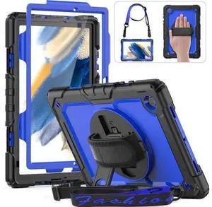 for Galaxy Tab A8 Case 10.5 Full Body Protective with Rotating Hand Strap/Screen Protector/Built-in Stand, Sturdy Shockproof A8 Tablet Case 2022 SM-X200/X205/X207, Blue for Galaxy Tab A8 Case 10.5 Full Body Protective with Rotating Hand Strap/Screen Protector/Built-in Stand, Sturdy Shockproof A8 Tablet Case 2022 SM-X200/X205/X207, Blue