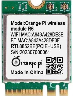 Orange Pi WiFi 6 Wireless Module R6, PCIe Network Card with Bluetooth 5.2, Wireless Adapter for Orange Pi 5 Plus Orange Pi WiFi 6 Wireless Module R6, PCIe Network Card with Bluetooth 5.2, Wireless Adapter for Orange Pi 5 Plus